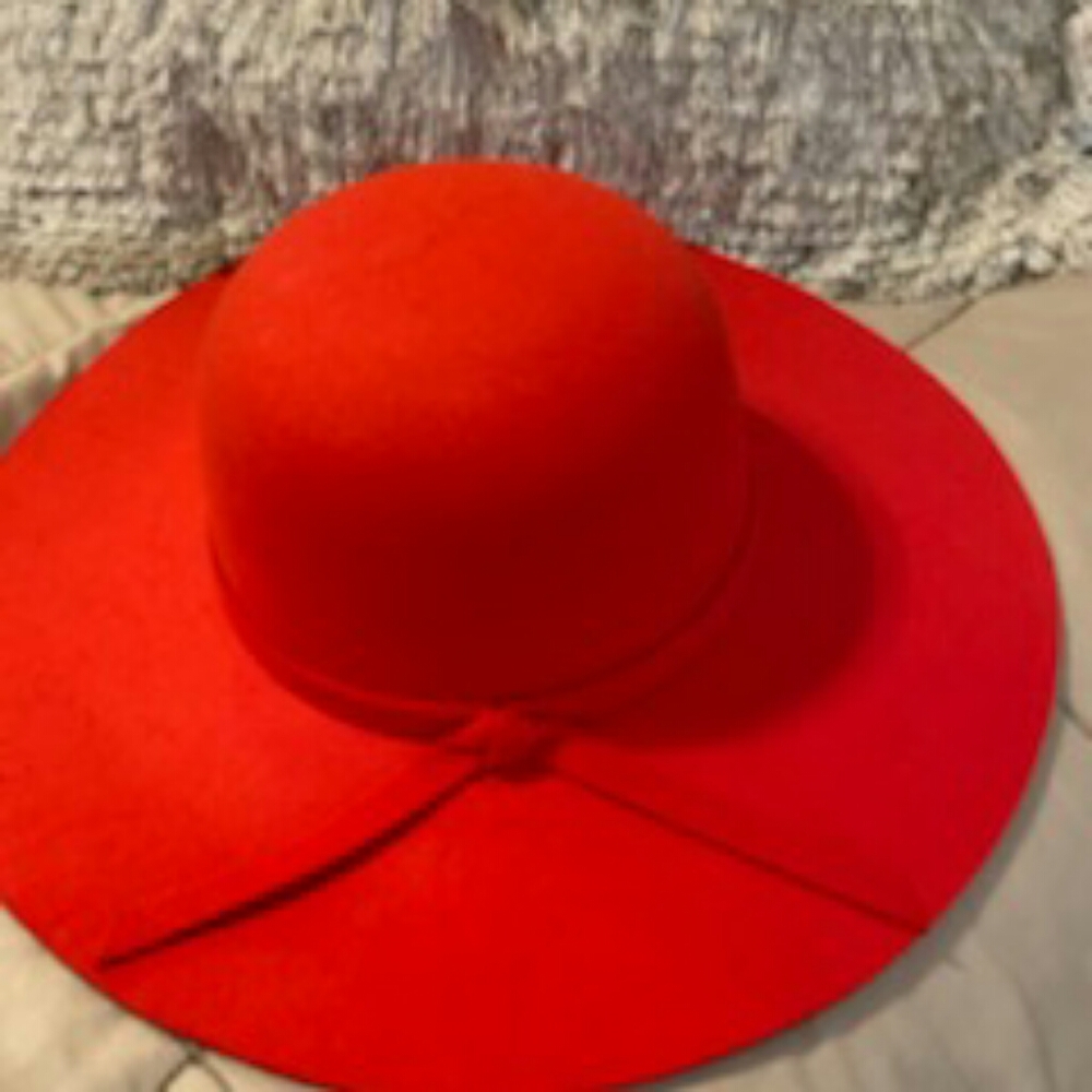 Red Felt Floppy Hat